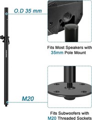 Versatile Speaker Poles Set – Height Adjustable & Ideal for Home or Live Use
