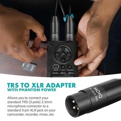 FXLR-PRO 3.5mm (TRS) Mini-Jack Female Microphone Adapter to 3-pin XLR Male Co…