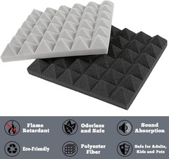 Lot 12 X 12 X 2″ Acoustic Foam Panels Sound Proof for Recording Home Studio Wall