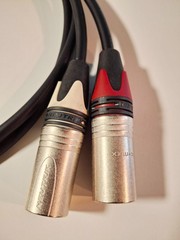 XLR Balanced Interconnect Cables (1m) MOGAMI Wire NEUTRIK Conn BLACK/SILVER Pair