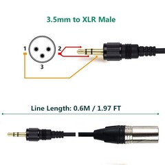 Locking 3.5mm Universal XLR Microphone Cable, Compatible With Sennheiser Sara…