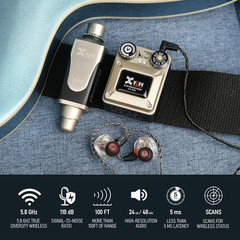 U45 Wireless in Ear Monitor System 5.8Ghz IEM System Transmitter and Bodypack Re