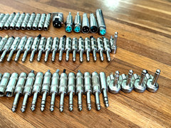 Lot of 75 Used 1/4″ / TRS / Male / Female Connectors + XLR Adapters. Switchcraft