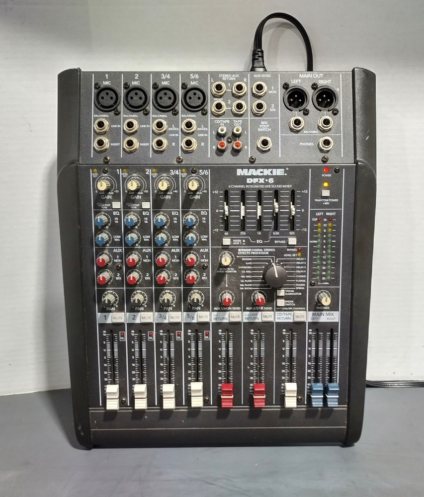Mackie DFX-6 6-Channel Phantom Power Compact Analog Integrated Live Sound Mixer