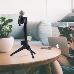 Liftable Microphone Stand Triangle Desktop Microphone Rack Stand for Music