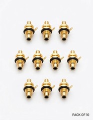 REAN NYS367-0 RCA Phono Jack w/ Gold Plated Contacts – BLACK (10 Pack)