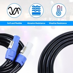10 Feet Stage Lighting PowerCON NAC3FCA to NAC3FCB Power Cord Male to Female End