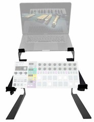 Rockville Dual Laptop+Controller Stand for Arturia Beatstep Pro Sequencer