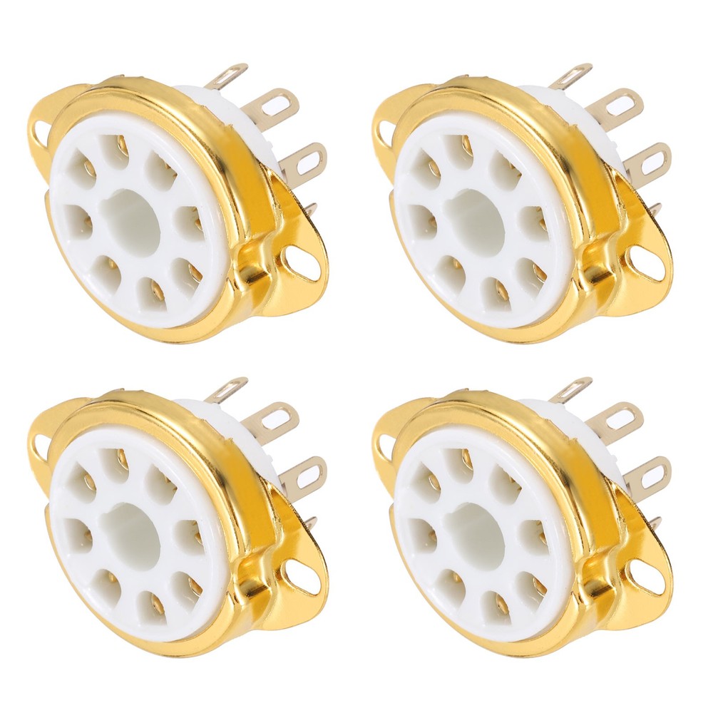 4 Pcs 8pin Tube Socket Ceramic Vacuum Tube Protect Tube Pin Socket White