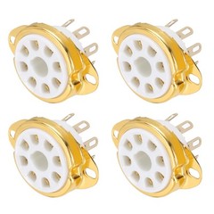 4 Pcs 8pin Tube Socket Ceramic Vacuum Tube Protect Tube Pin Socket White