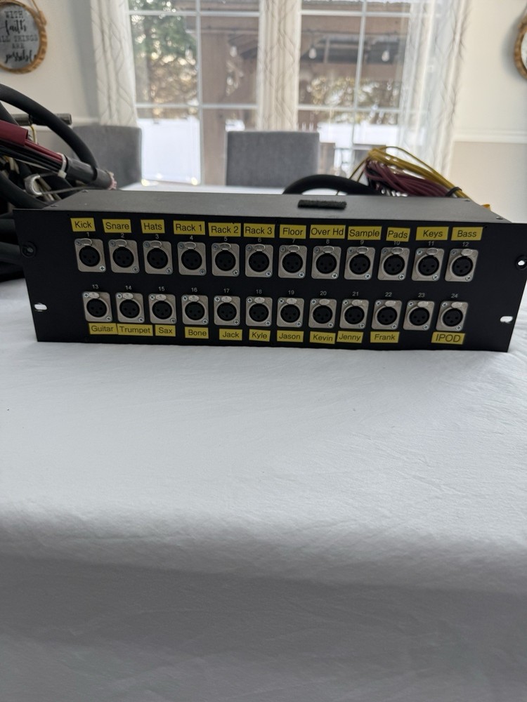 Rapco 24Ear Splitter Box Rack w/5ft Mon 50ft Main Microphone Split Snake