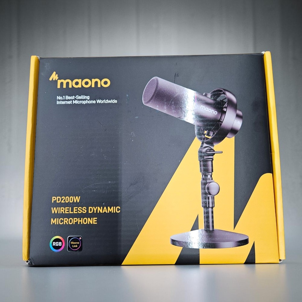 ​Maono PD200W Hybrid Wireless Dynamic Microphone RGB USB XLR Studio Gaming Black