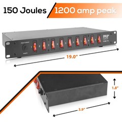 PDU Power Strip Surge Protector – 150 Joule 9 Outlet Strips 21X11X4, BLACK