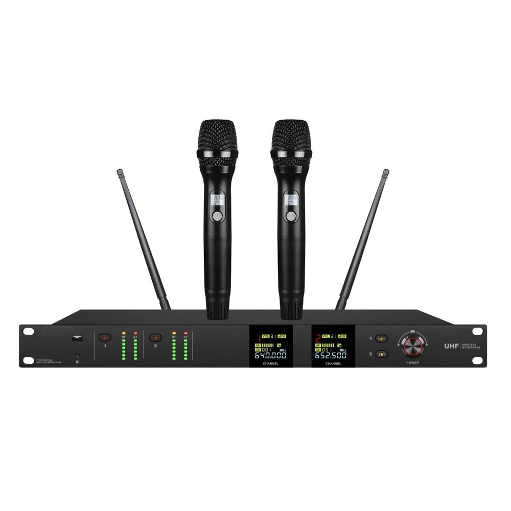 UHF Wireless Vocal Handheld Microphone System IR Infrared Adjustable Frequencies
