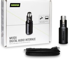 Shure MVX2U Digital Audio Interface with XLR-to-USB Adapter and Headphone Output