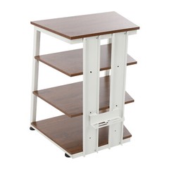 4-Tier AV Media Stereo Stand Console With Storage Shelves Holder Load 110.23lbs