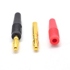 200pcs Gold Plated Brass 3mm Banana Male Plug Test DIY Solder Connector R+B