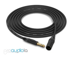 Canare Quad Cable L-4E6S | Neutrik Gold TRS XLR-M | Black 35 Feet | 35 Ft. | 35′