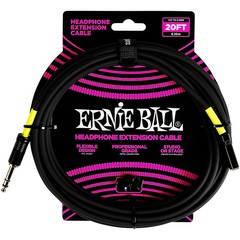 Ernie Ball Headphone Extension Cable 14 to 3.5mm 20 ft. Black