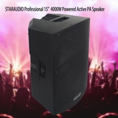 15″ PA Powered Speaker 4000 Watts Karaoke Church Speaker W/ Bluetooth USB TWS SD