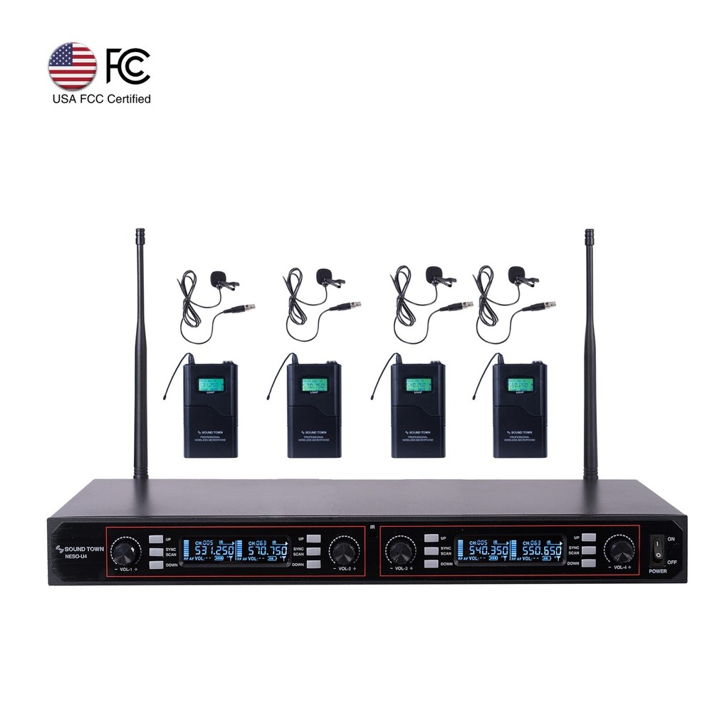 Sound Town 200-Channel Metal Mountable UHF Wireless Microphone LED (NESO-U4LL)