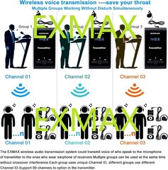 EXMAX ATG-100T 195MHz Wireless Tour Guide System Voice Audio for School Teaching