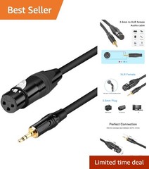Lightweight 1.5FT Braided XLR Female to 3.5mm Stereo Cable for Recording