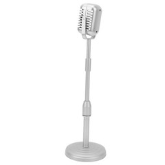 Retro Microphone Prop Lightweight Fake Vintage Mic For Shooting/Party (Silver)
