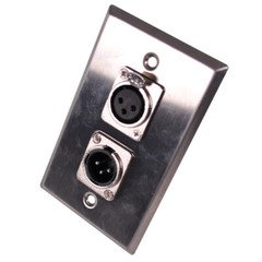 Stainless Steel Wall Plate – One XLR Male and One XLR Female Connector