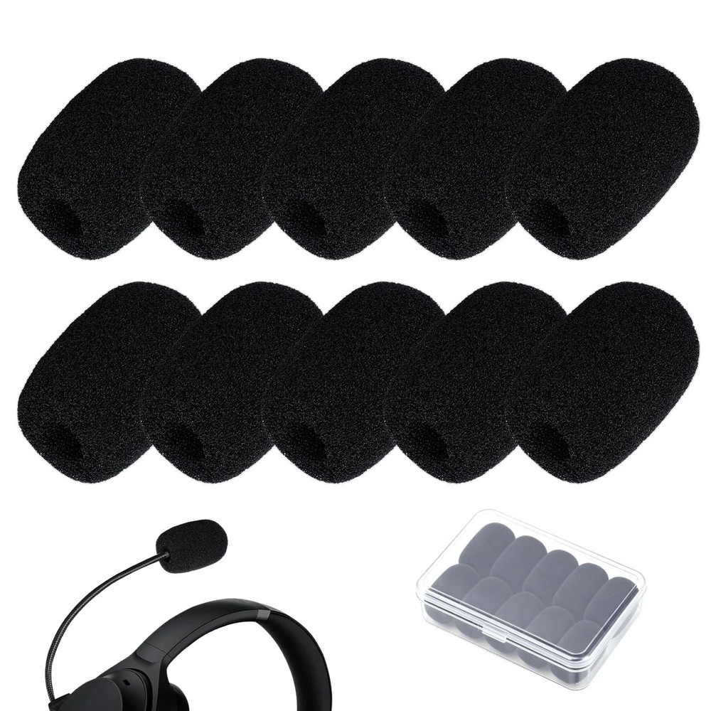 10PCS Lapel Microphone Cover Black Mic Headset Covers Foam Lavalier Microphon…