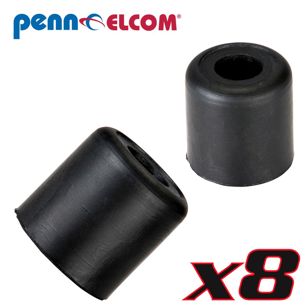 Eight Pack Penn Elcom F1690 Rubber Cabinet Foot 1″ Dia. x 1″ H Heavy-duty Black