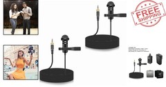 High-Sensitivity Lavalier Mic Set – 2-Pack for Vlogs, Lectures, and Broadcasts
