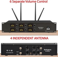 Berlingtone 6-Channel UHF Wireless Microphone System with 6 Handheld Microphones