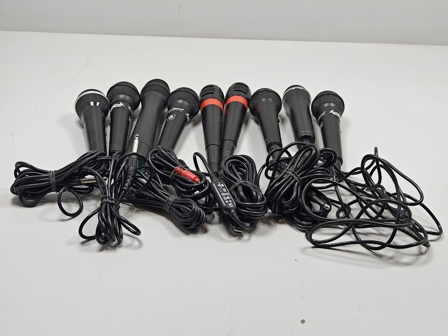 Lot of 9 Untested Microphones – Various Brands & Models, Used