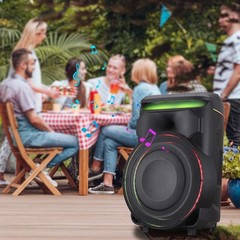 18in Pull Rod Outdoor Portable Bluetooth Party Speaker 18500W with LED Lights