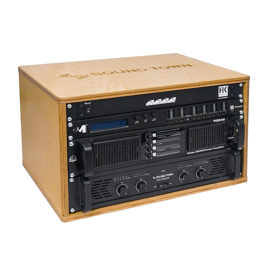 Sound Town DIY 6U Studio Rack with Solid Baltic Birch Plywood, Golden Oak, As…