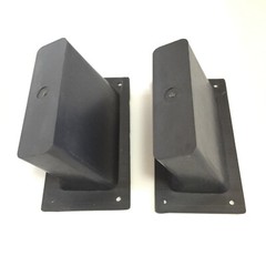2 Pcs Black Plastic DJ Speaker Box Cabinet Enclosure Pocket Handles 134mm x 70mm