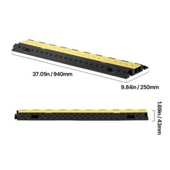 Uimoso 3PCs Cable Protector Ramp 2 Channel 22000 lbs Load Wire Cable Cover Ramp