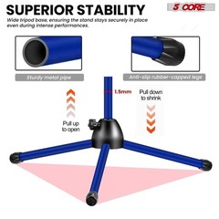 5Core Tripod Mic Stand Adjustable Heavy Duty Floor Holder Microphone Boom Arm 4x
