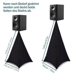 Double Sided Tripod Skirt Speaker Stand Scrim Black Stretch Fabric DJ LightStand