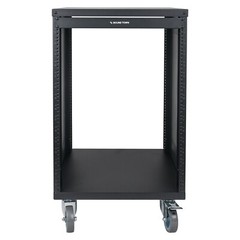 Sound Town 16U Universal Steel Rack, w/ 3″ Locking Casters (STRK-M16U)