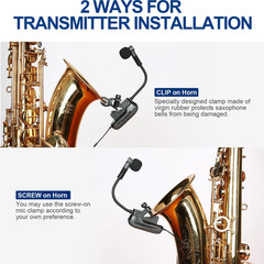Wireless Saxophone Microphone System – Clip-On Gooseneck for Brass Instruments