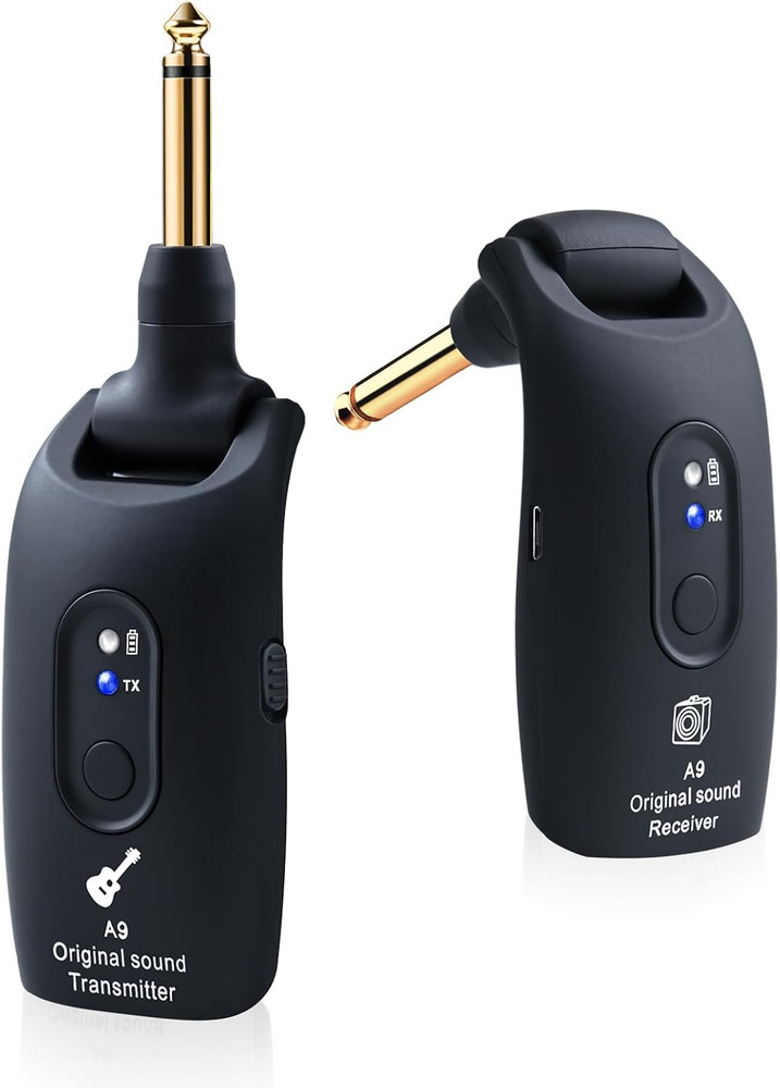 Wireless Guitar System 2.4GHz A9 Transmitter Receiver 100FT Rechargeable