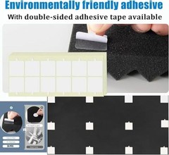 2 Pack Acoustic Panels,es Egg Crate Foam soundproof 48X24X2 Inch Black 2 Pack