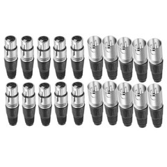 40X XLR DMX 3 Pin Male to Female MIC Snake Plug Audio Microphone Cable Connector