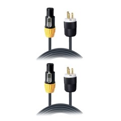 2x XC-TR1FE12-10 10 Ft. 12AWG 120VAC Male Edison NEMA 5-15P to Male Power Cable