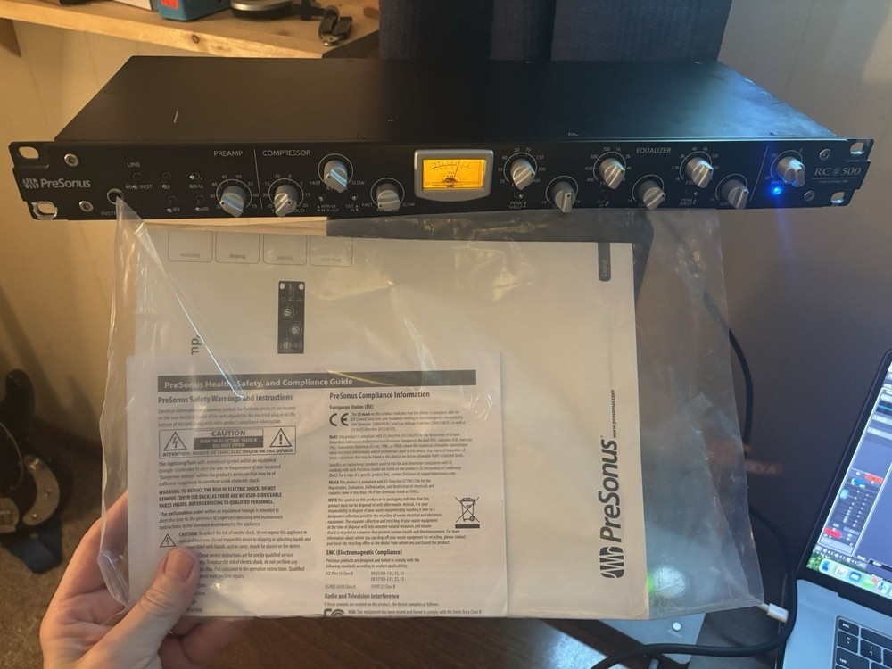 PreSonus RC 500 RC500 Channel Strip Preamp Compressor EQ 1U VU Meter XLR