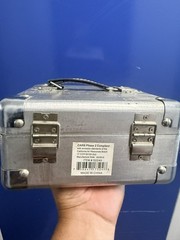 vintage riveted aluminum briefcase, 8×8