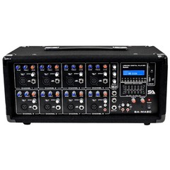 Seismic Audio – SA-MA8C – 8 Channel 400 Watt Powered PA Head Mixer with Black