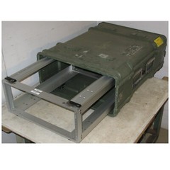 Rackmount 04U x24 ECS Slide Out Shock Mount Deep Lids Legacy Composite Case Grn
